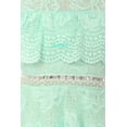 thumbnail image 3 of Little Girls Short Sleeve Floral Lace Hi Lo Rhinestones Wedding Flower Girl Dress Mint 4 (2J1K7S6), 3 of 3