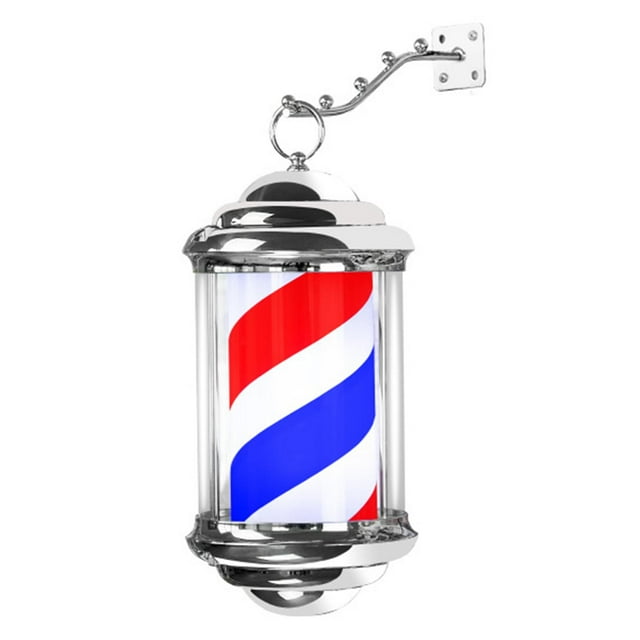 32 cm Poste Barbería, Barber Pole Giratorio Rojo Blanco Azul, IP54 a Prueba de Agua, Ahorra EnergíA, Montaje en Pared Gloria Luz de poste de barbero