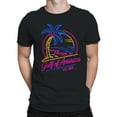 thumbnail image 2 of Neon Tropical Paradise Illustration Men's T-shirt, 2 of 3