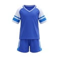 thumbnail image 2 of Piuwrlz Athletic Sets Boys Football Clothes T-Shirt and Shorts Outfit Sets Blue Size 9 Years, 2 of 9