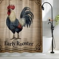 thumbnail image 2 of Early Rooster Extra Long Shower Curtain Set, Waterproof Shower Curtains for Bathroom, Brown Spring Farmhouse Vintage Chicken Washable Fabric Bath Curtain for Bathtub with Hooks 72x96 Inches, 2 of 9