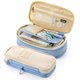 thumbnail image 1 of Caja de lápices de lona, bolsas de viaje escolares, bolsa para bolígrafos, bolsa de lápices plegable para estudiantes, bolsa de cosméticos de bolsillo clásica, estuche para lápices (Luz Azul), 1 of 5