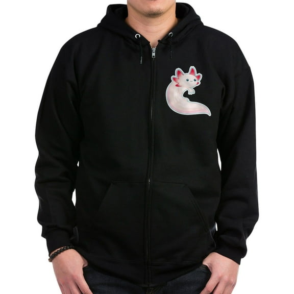 CafePress - Axolotl Zip Hoodie (Dark) - Zip Hoodie, Classic Hooded Sweatshirt with Metal Zipper