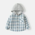 thumbnail image 4 of Esaierr Toddler Kids Boys Girls Hooded Plaid Shirt Button Down Long Sleeve Shirt Little Boys Summer Spring Fall Clothes for 2-10Years, 4 of 8