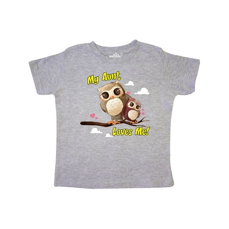 

Inktastic My Aunt Loves Me Owl Gift Toddler Boy or Toddler Girl T-Shirt