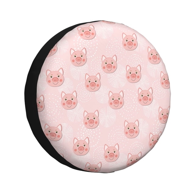 Fotbe Cute Pig Face Funda de Llanta de Repuesto con Estampado, Engrosada, Ajuste Universal para Jeep, Remolque, RV, SUV, Camión-17 inch