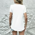 thumbnail image 4 of T Shirts for Women Slim Fit Peplum Short Sleeved Top Blouse T-Shirt Tops White XL, 4 of 5