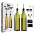 thumbnail image 1 of Juego de 2 botellas dispensadoras de aceite de oliva de vidrio, elegante vinagrera de 17oz/500ml con boquilla vertedora sin goteo, 1 of 9