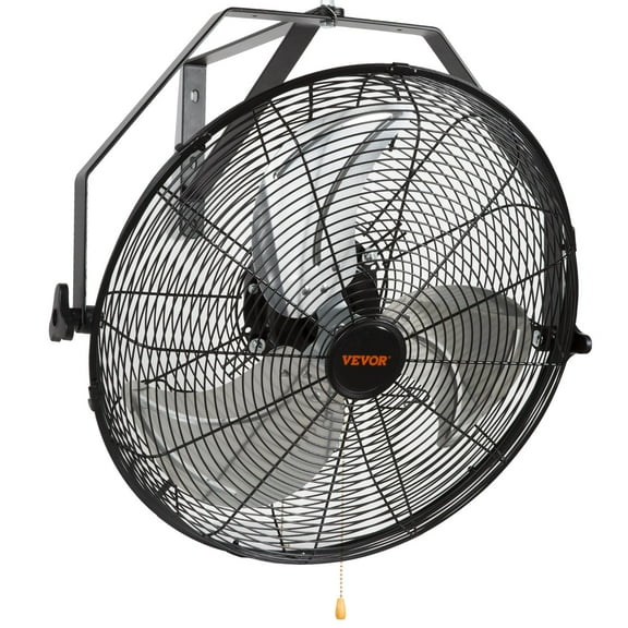 Wall Mount Fan, 18 Inch, 3-speed High Velocity Max. 4150 CFM, Waterproof Industrial Wall Fan, Commercial or Residential for Warehouse, Greenhouse, Workshop, Patio, Black, ETL Listed