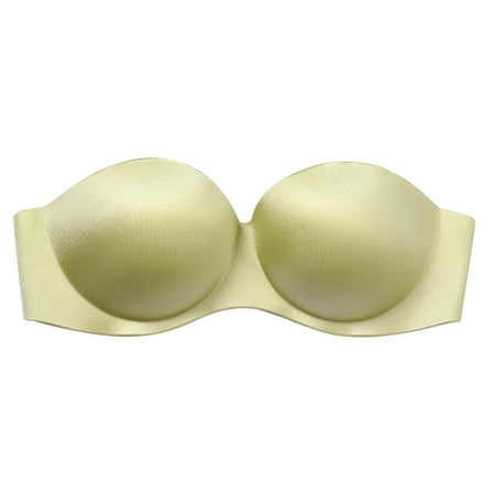 hcuribad Strapless Bra 2024 Hot Women s Non Steel Ring Non Slip No Shoulder Strap Sexy Gathering Comfortable Bra Womens Underwear Bras No Underwire Comfortable Bras (Clearance) Army Green 38