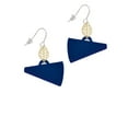 thumbnail image 2 of Delight Jewelry Acrylic 1.25" Navy Megaphone Goldtone Leaf French Earrings, 2 of 4