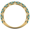 thumbnail image 5 of 3.13 ctw Wedding Band for Women - 18K Yellow Gold Simulated Turquoise Stackable Eternity Ring, 5 of 6