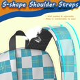 thumbnail image 5 of Cyan and White Checkered Pattern 17" School Backpacks for Teens,Waterproof Oxford Fabric,S-Shape Padded Straps for School,Travel,Hiking,Camping, 5 of 6