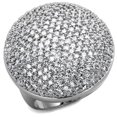 thumbnail image 1 of Bague en Laiton Rhodié pour Femmes avec Grade AAA CZ en Transparent - Taille 5, 1 of 1
