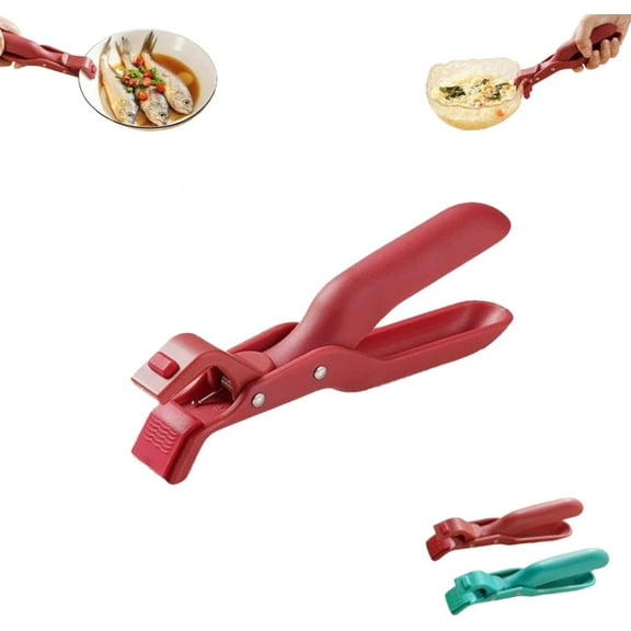 Minibee Hot Plate Gripper, Multi-Angle Hot Plate Gripper Tongs, Heat Resistant Non-Slip Bowl Clip for Microwave, Plates, and Cooking Utensils