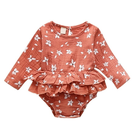 

Zlekejiko Kids Girls Outfits Girls Floral Prints Long Sleeves Jumpsuit Romper Cute Clothes