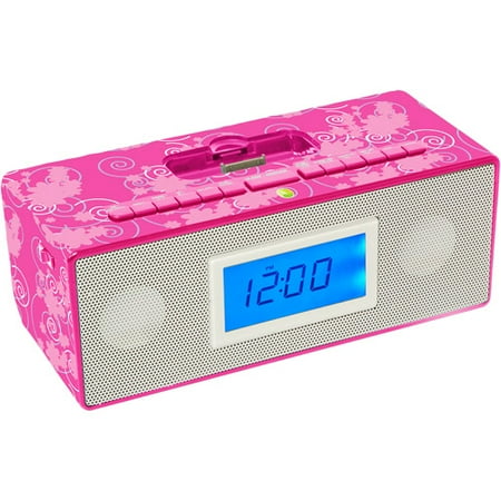 iConcept iSnooze AM/FM Clock Radio, Pink