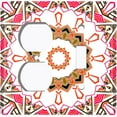thumbnail image 4 of Metal Light Switch Plate Cover Orange Pink Mandala Star Flower Tile Pattern MDL053, 4 of 13