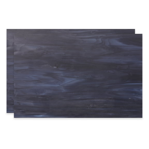 4 x 6 Inch Transparent Stained Glass Sheets, 2 Sheets Mosaic Glass Variety Pack Tiles for Art Supplies Crafts Projects, Navy Blue