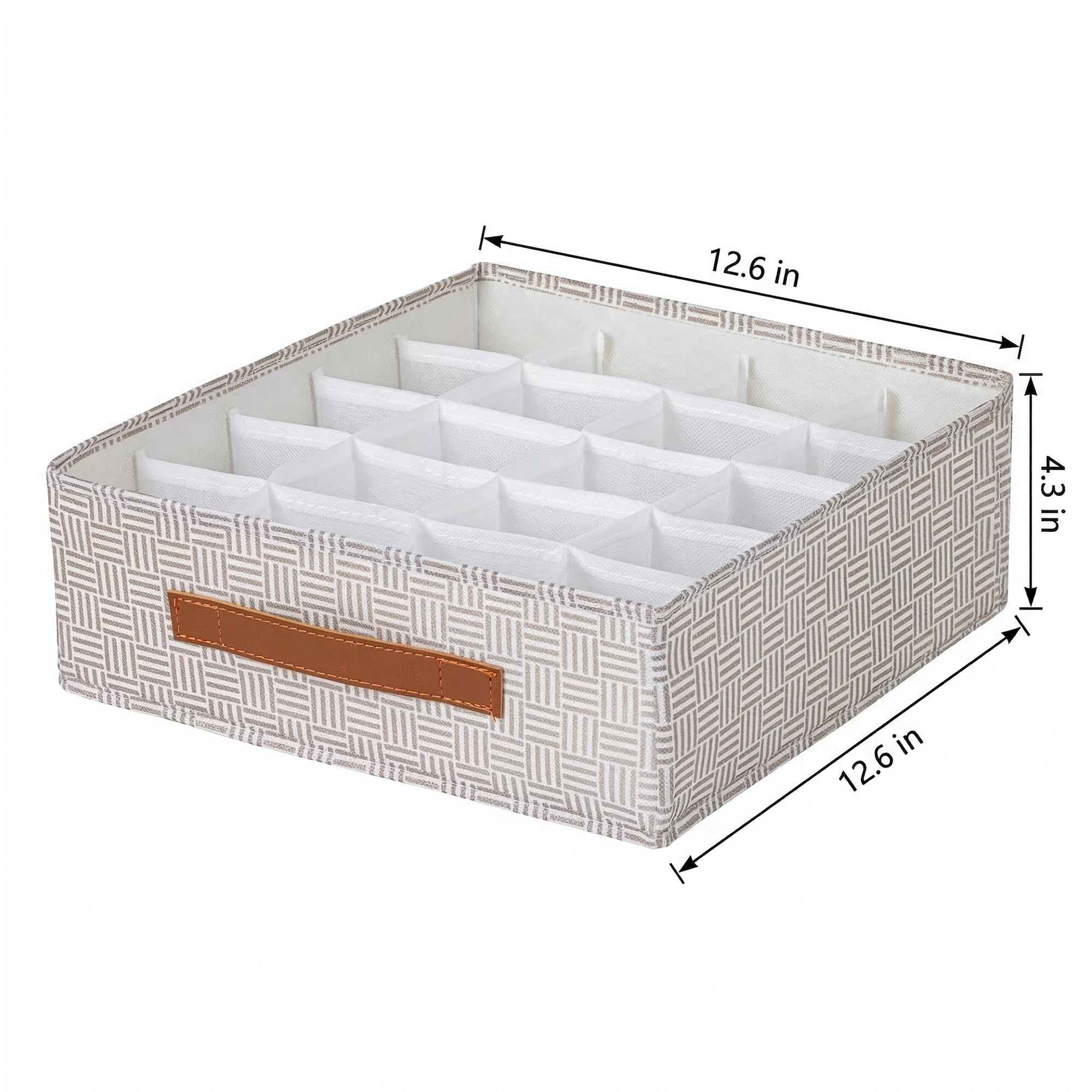Unique Bargains Collapsible Fabric Storage Bin for Closet Light Coffee-20 grid