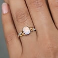 thumbnail image 4 of Gem Stone King 2 Tone 10K Yellow Gold and 925 Sterling Silver White Opal and White Lab Grown Diamond Ring for Women (0.66 Cttw, Available in Size 5,6,7,8,9), 4 of 5