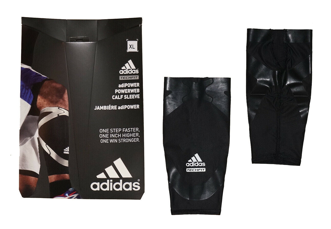 Adidas Men's Techfit Basketball Powerweb Compression Calf Sleeve - Black 