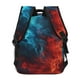 thumbnail image 4 of Easygdp Red And Blue Fire Mochila Ergonómica Versátil para Laptop - Múltiples Bolsillos, Correas Ajustables, Unisex para Escuela, Viajes y Actividades al Aire Libre-One Size, 4 of 5