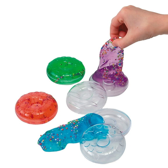 2 1/4" Multicolor Sprinkle Putty-Filled Plastic Donuts - 12 Pieces