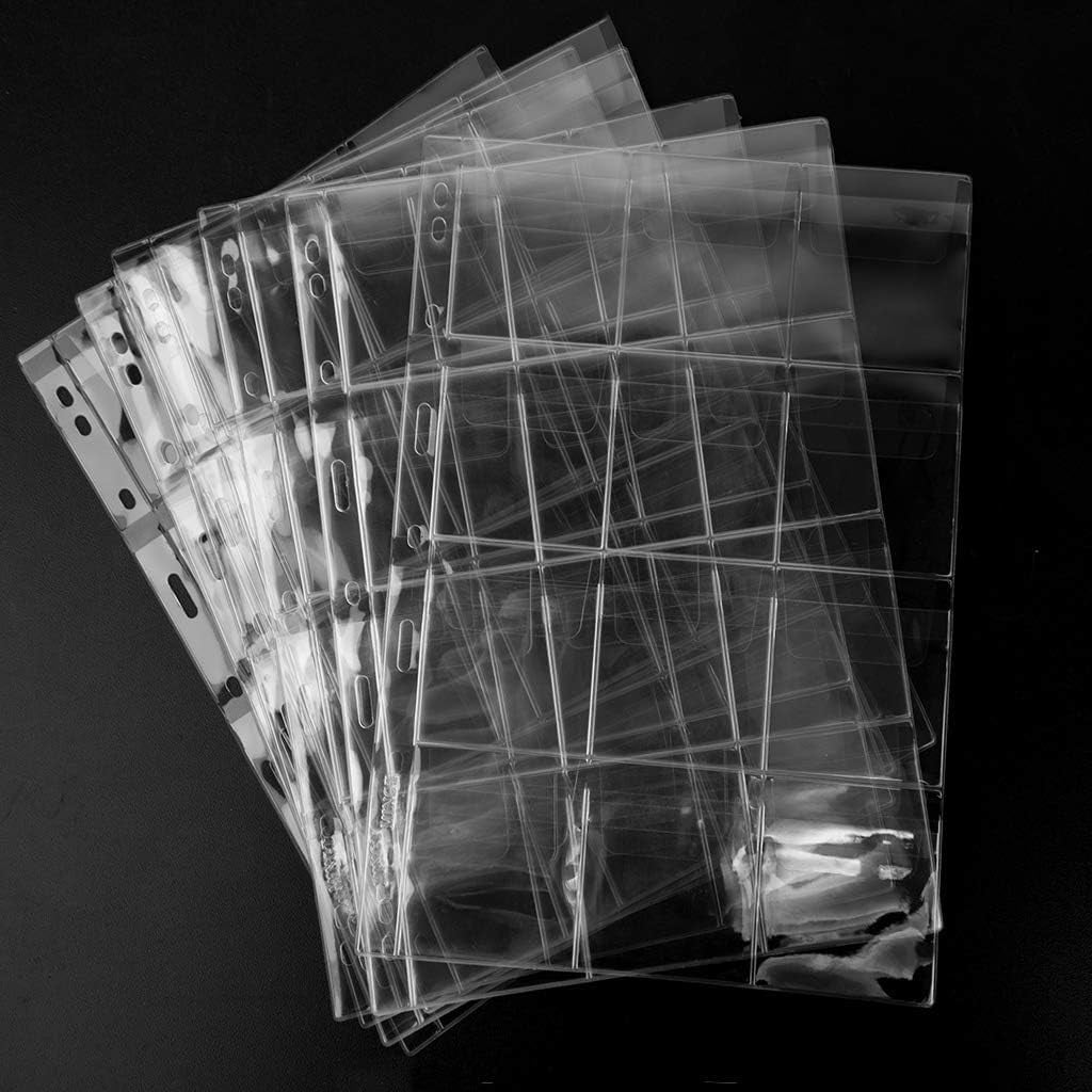 Coin Collecting Pages 5 Sheets 12 Pockets Standard 9Hole Coin Pocket Inserts Collecting Sleeves for Coins CS03512