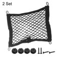 thumbnail image 3 of Uxcell 2pcs 2-Layer Small Cargo Net 14" x 9.8" Stretchable Storage Mesh Pocket Net Automotive Cargo Nets with 8pcs Screws and 8pcs Built-in Hooks for Trunk RV Boat, 3 of 7