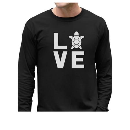 TeeStars - I Love Turtles - Animal Lover Turtle Print Cute Long Sleeve T-Shirt Medium Black