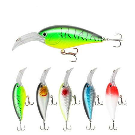 5pcs Fishing Crankbaits Wobbler Fishing Lures 10.7cm/21g Swimbait Hard Baits for Bass Trout Freshwater and Saltwater