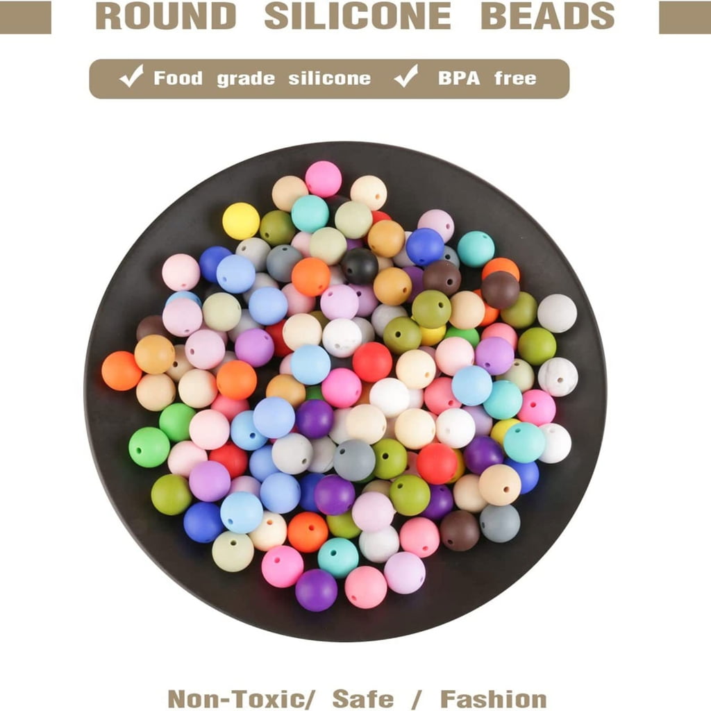 Zeiwohndc 500pcs Pacifier Clip Bead Bulk Teething Loose Bead Jewelry Infant Shower Gift