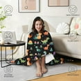 thumbnail image 4 of Wearable Blanket,Colorful Dinosaurs Eggs Pattern Hooded Wearable Flannel Blanket for Adults & Teens,Winter Poncho Shawl Wrap Cape Cozy Anti-Pill,60"x80", 4 of 5