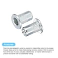 thumbnail image 4 of Unique Bargains M3 Rivet Nuts, 50 Pack Zinc Plated Carbon Steel Knurled Flat Head Threaded Insert Nuts, 4 of 5