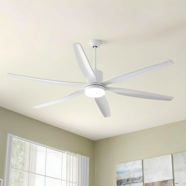 ModFusion 66" Smart Ceiling Fan with LED Light, Remote & App Control, Modern White Ceiling Fan for Indoor & Outdoor Use