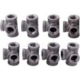 thumbnail image 1 of 1/2 Inch Side Outlet Tee (4-Way) Industrial Cast Iron Pipe Fitting 8 Pack by Pipe Decor, Pipe Components For Building Tables, Chairs, Shelving, and Custom Furniture, Fits Half Inch Pipes, Eight Pack, 1 of 2