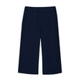 thumbnail image 6 of Juslio Girls Pants Summer Children Kids Boy Girl Solid Color Casual Elastic Waist（Navy Capris， 11 Years）, 6 of 6