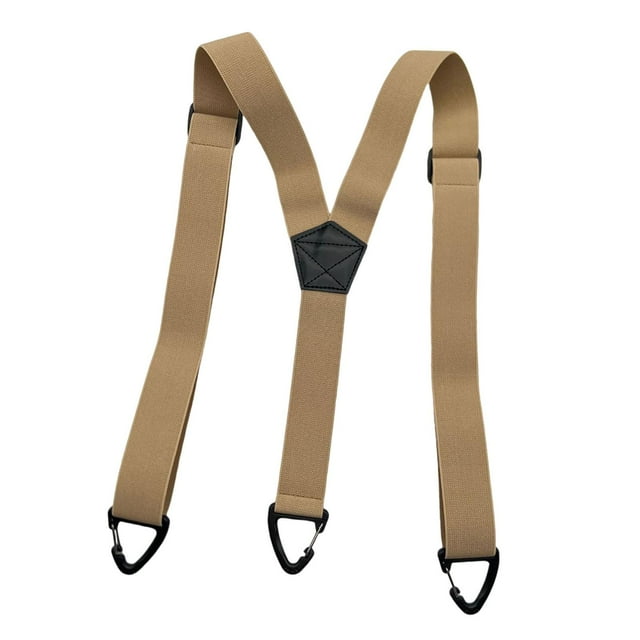 Tirantes elásticos y resistentes para hombre, accesorios de disfraces, ajustables y cómodos de 3,8 cm (1,5 pulgadas). Beige 3 ganchos