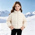 thumbnail image 7 of Kogui Kids Stand-Collar Puffer Jacket Hoodless Zip-Up Lightweight Winter Coat Ages 12M-8Y 5T 6T (White,5-6 Years), 7 of 7