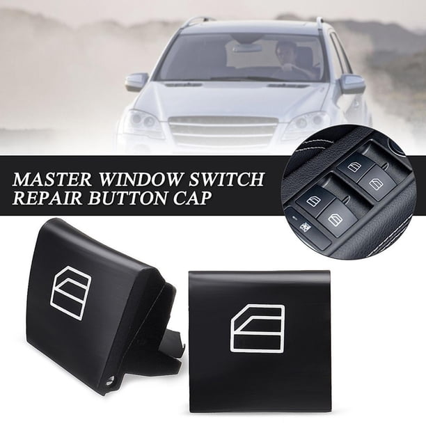 Riwesomey 1 Par De Botones De Interruptor De Ventana Lateral De Puerta De Coche Tapa De Botones De Control De Vidrio Del Conductor Cubierta De Vehiculos Repuestos Y Accesorios Mis
