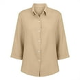 thumbnail image 2 of yievot Womens Button Down Shirts Plus Size 3/4 Sleeve Collared Casual Blouses Lapel Summer Tops, 2 of 7