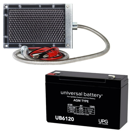 UB6120 6V 12Ah Replacement Battery compatible with Panasonic LCR6V12P1 + 6V Solar Panel Charger