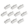 thumbnail image 1 of Unique Bargains 50Pack Ribbon Crimp Clamp Ends 16mm Cord End Clasp for DIY Craft Silver Tone, 1 of 7