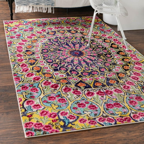 Unique Loom Vita Collection Area Rug - O' Keefe (5' 1" x 8' Rectangle Multi/Blue)