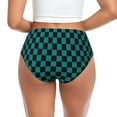 thumbnail image 3 of Womens Underwear - Black And Teal Checkerboard No Show Seamless Underwear for Women, Stretch Women's Panties, Hipster Soft Comfort Ladies Panties Bikini Underwear Briefs, 3 of 6