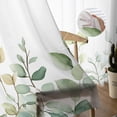 thumbnail image 5 of Eucalyptus Sheer Curtains 84 Inches Long 2 Panels Set, Window Sheer Curtains for Living Room/Bedroom, Sage Green Brown Leaf Boho Minimalist White Light Filtering Rod Pocket Curtain 52'' x 84'' x 2, 5 of 7