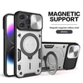 thumbnail image 1 of Case For iPhone 16 15 14 13 12 11 Pro Max Plus 8 7 Plus Magnetic rotating sliding camera 360 Rotate Kickstand Case Cover Silver For iPhone 12 Pro, 1 of 6