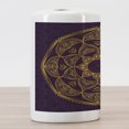 thumbnail image 3 of Mandala Ceramic Toothbrush Holder, Circular Mandala Design Eastern Old Fashioned Nature Inspired Traditional, Decorative Versatile Countertop for Bathroom, 4.5" X 2.7", Purple Earth Yellow, 3 of 4