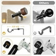 thumbnail image 4 of Curtain Rods for  30 to 45 Inch, 1" Diameter Drapery Rod with Imitation  Grain Finials, Adjustable  Curtain Rod Set, Indoor/Outdoor Modern Curtains Rods, 30-45", 4 of 6